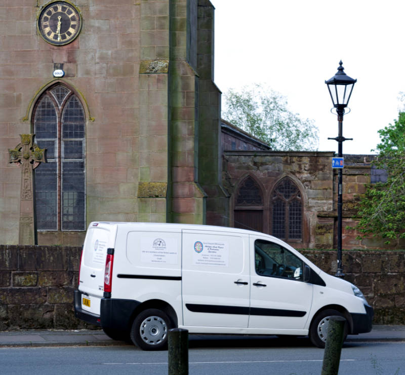 Clock Repairs Merseyside’s van Clock Repairs Merseyside - our fully equipped van for safely transporting antique clocks